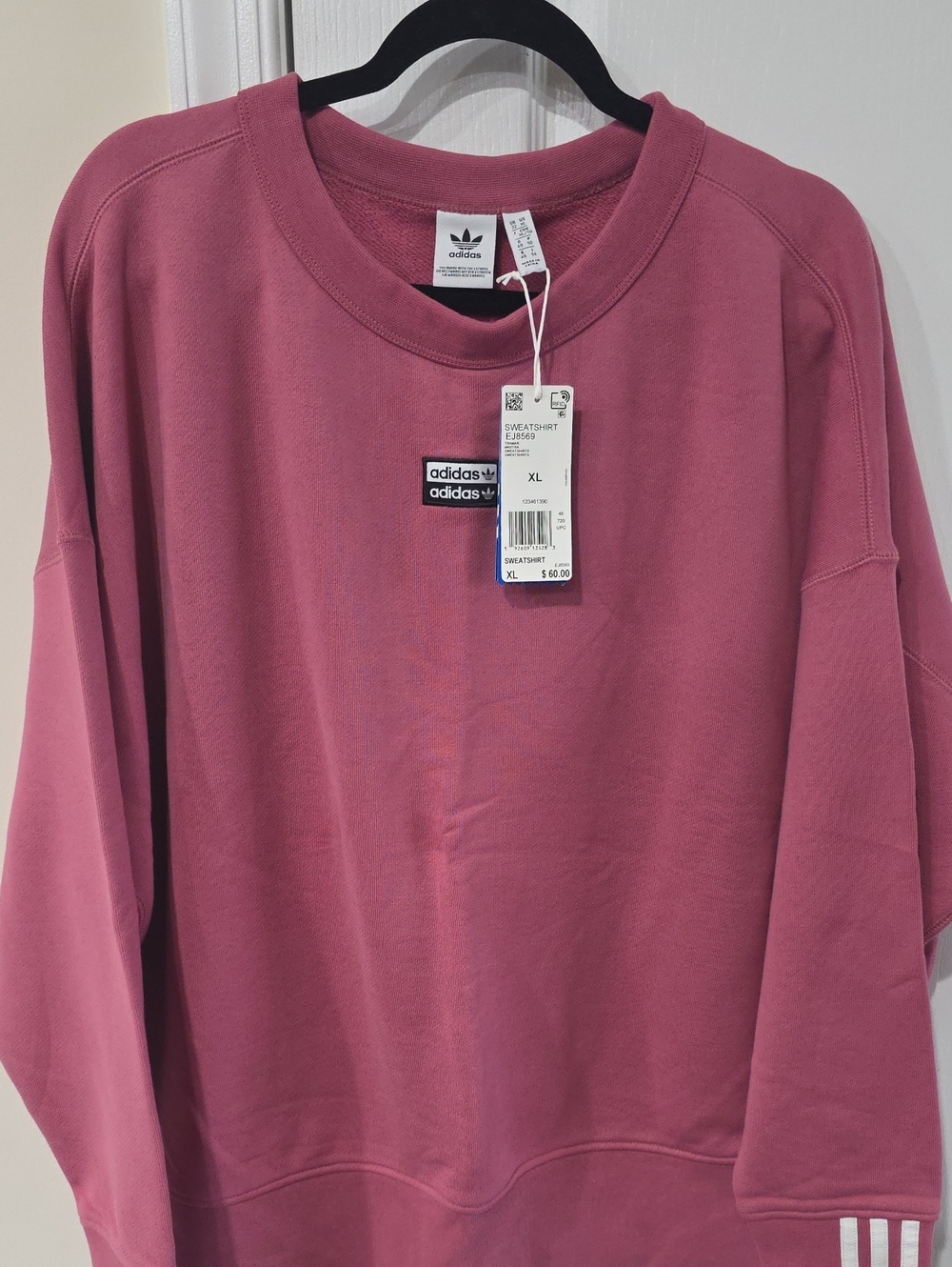 Adidas Womens Rose Crewneck Sweatshirt with Chest Logo